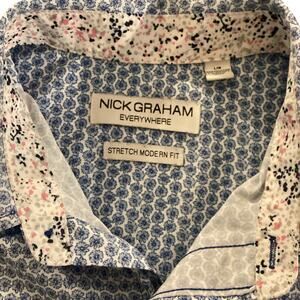 Pre-owned Men’s Nick Graham Everywhere Floral Graphic Stretch Shirt